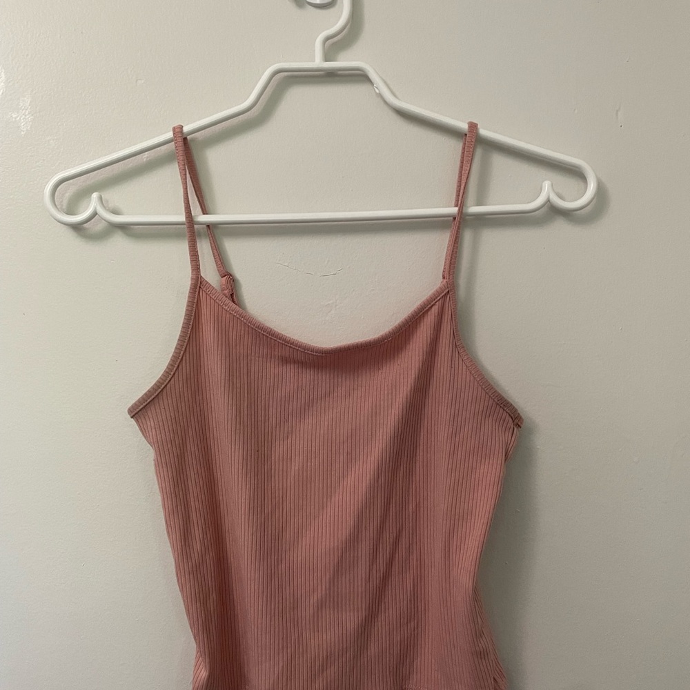 American Eagle Outfitters Ribbed Spaghetti-Strap Camisole in Dusty Rose